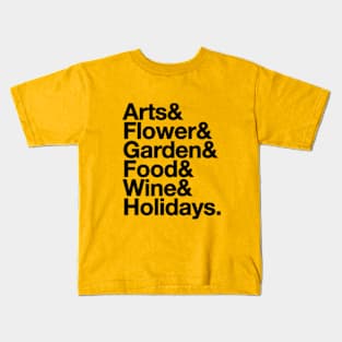 Epcot Festivals Ampersand (Black) Kids T-Shirt